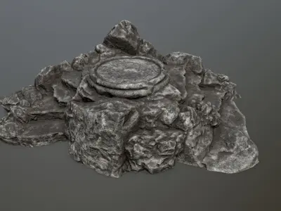 Ladder Ruin Low-poly 3D model 2