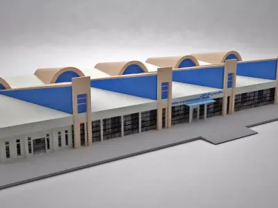 Marsa Alam Airport Terminal building Low-poly 3D model