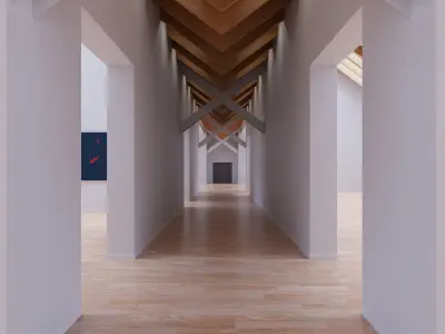 Art Museum Gallery Interior 25 Low-poly 3D model