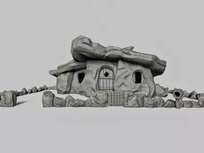 Stone Age Cartoon House 2 RoZ 3D print model