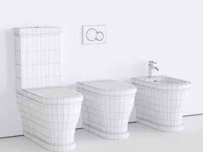 Ceramica Cielo Opera bidet and toilet Low-poly 3D model