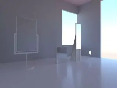 Mirrors empty room with and window Free 3D model