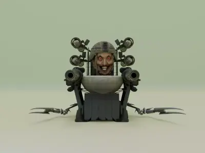 rocket laser claw skibidi toilet 3D model