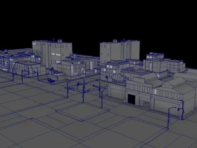 STREET PROPERTY ELEMENT ASSET Low-poly 3D model Low-poly 3D model