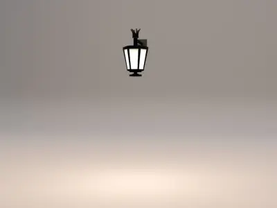 Elegant Antic Street Light and Outdoor Wall Light Low Poly Low-poly 3D model