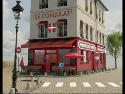 le consulat paris restaurant 3D model