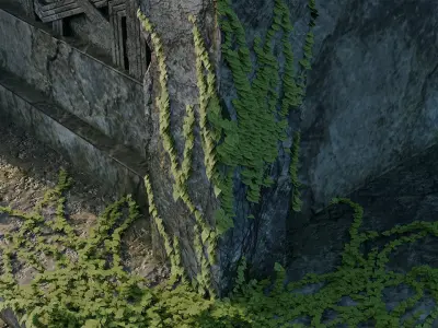 Ancient Stone Temple with Face Free low-poly 3D model