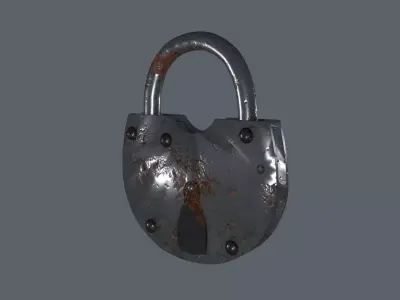the padlock 3D model metal 3D model