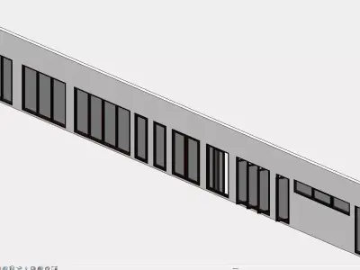 Window Modern Style 01  Parametric Family Revit 3D model