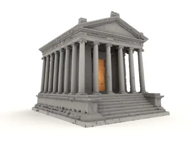 Greek Roman Temple Scan with LODs Low-poly 3D model