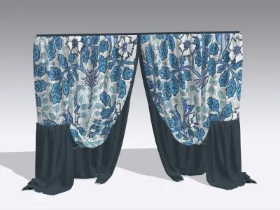 Curtain Low-poly 3D model