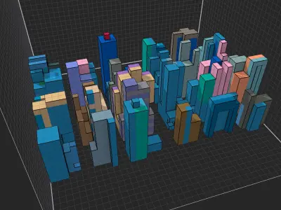 Tiny Modern Voxel City 3D model