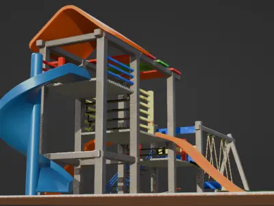 children playground Low-poly 3D model