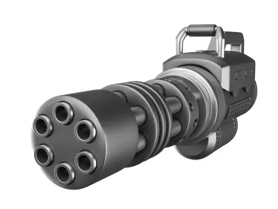 Sci-fi gatling gun Low-poly 3D model