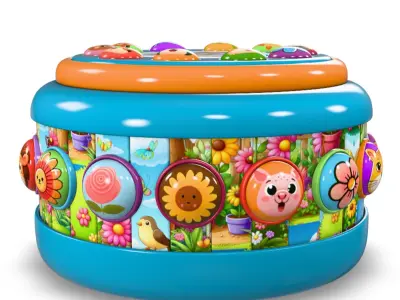Kids Drum Toy 2 3D model