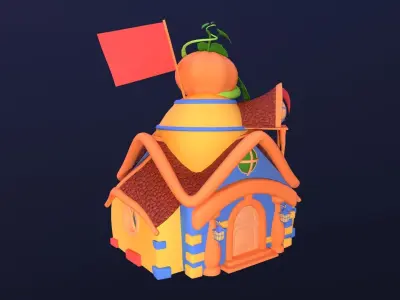 Asset - Cartoons - Background- House 03 - Hight Poly Low-poly 3D model