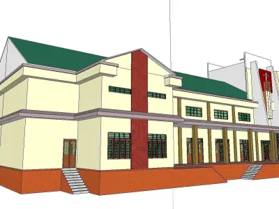 Architecture-Religion-God-Culture-Temple-0301 church with ste... 3D model