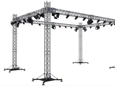 Stage Truss With Lights 3D model