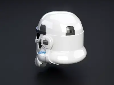 Stormtrooper White Helmet Low-poly 3D model