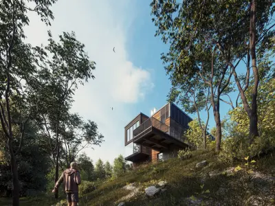 Red Rock House By Anmahian Winton Architects 3D model