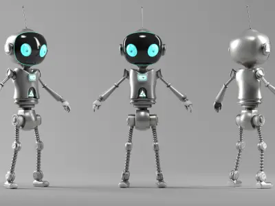 SCI FI Futuristic Cartoon Robot Low-poly 3D model