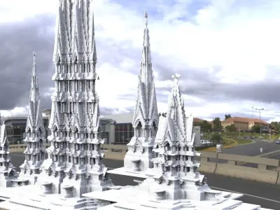 Holy virgin Mary architecture fountain collection 1 3D model