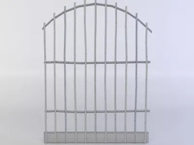 Arch shaped gates Low-poly 3D model