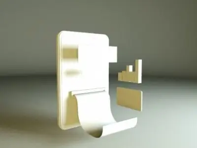 3D phone online shopping icon Low-poly 3D model