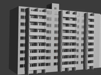 121-E-9 Type Panel Building 3D model