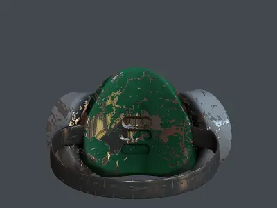 Gas mask helmet 3d model scifi Low-poly  Low-poly 3D model