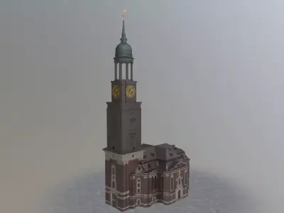 Hamburg St Michaelis Hauptkirche Low-poly 3D model