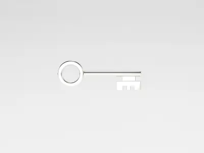 Cartoon Key v2 002 Low-poly 3D model