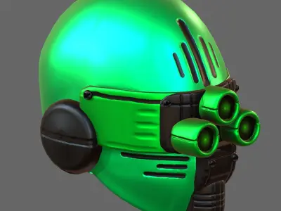 Gas mask helmet 3d model scifi Low-poly  Low-poly 3D model 322