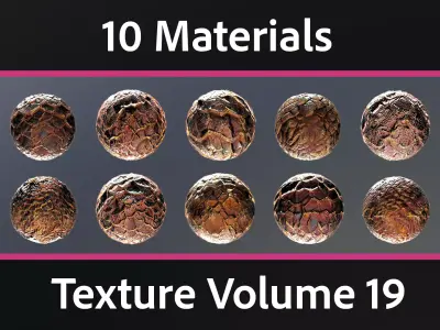 10 Materials Skin Dragon Seamless PBR Volume 19 Texture