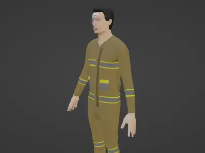 Cyber Worker - Robot Man Low-poly 3D model