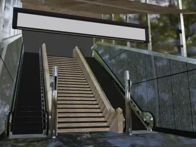 Station-Steps escalator 3D model