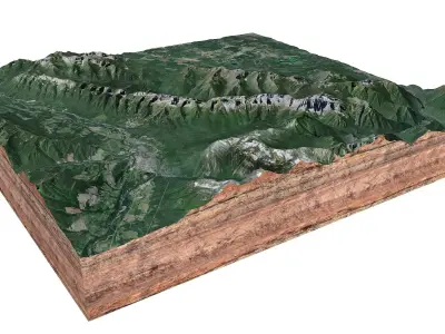 Lizard Mountain Range Canada 3D model