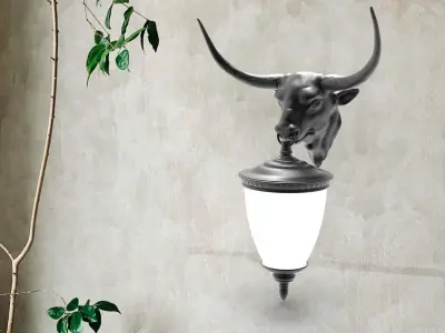 Buffalo Head Wall Lamp 3D print model