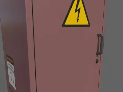 PBR Electric Box Red V2 Low-poly 3D model