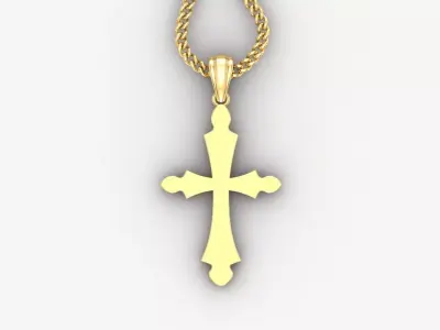 Light Gold 18K Cross Pendant 1CP032 3D print model
