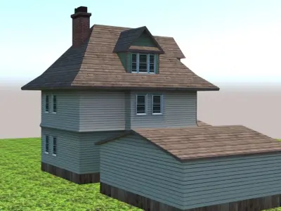 Village House exterior  Low-poly 3D model