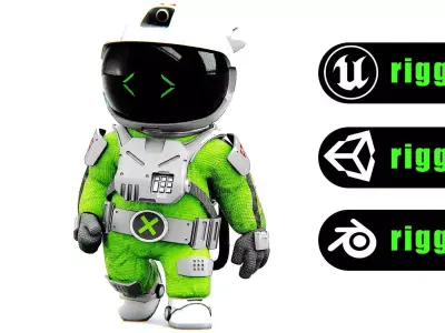TOON ASTRONAUT CV-250 Rigged for Unreal Engine - Unity - MIXAMO 3D model