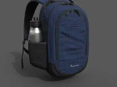 Human Backpack scifi ver 2 Low-poly 3D model