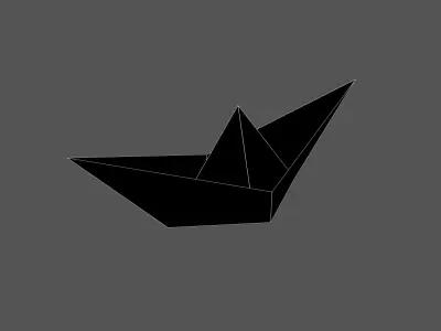 Paper Boat v1 011 Low-poly 3D model