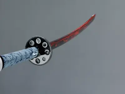 Katana Blood Japan - High-Quality Katana 3D Model Texture