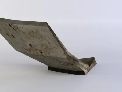 Grey plate Low-poly 3D model