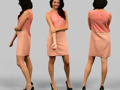 12 Realistic Female Characters 3D model