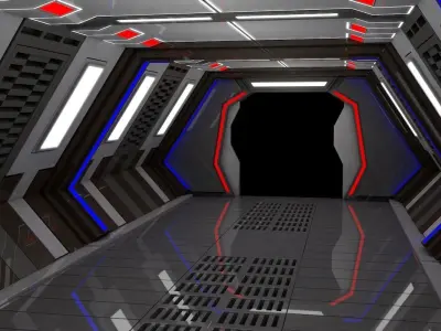 Sci Fi Corridor  3D model 15