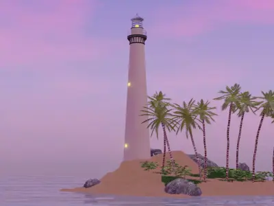 Large sea view from Lighthouse  Low-poly 3D model