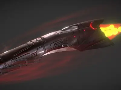 Spaceship - Keeper - Black Version 3D model